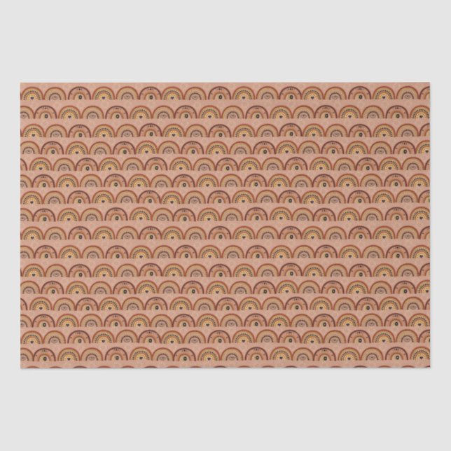 Boho Mystic Eye Rainbow Tan Background Tissue Paper (Front)
