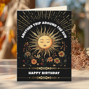 Boho Mystical Sun Birthday  Card