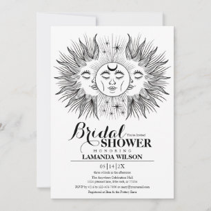 Boho Mystical Sun & Moon Celestial Bridal Shower Invitation