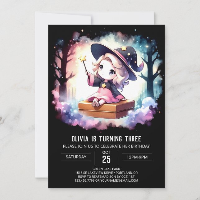 Boho Mystical Wizard Birthday Invitation (Front)