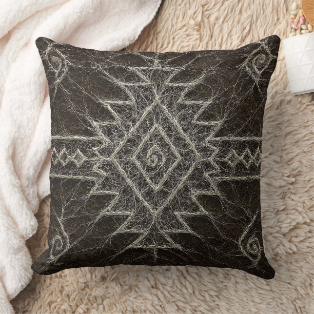 Boho Navajo Tribal Geometric Throw Pillow (Blanket)
