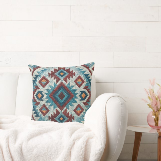 Boho Navajo Tribal Throw Pillow (Couch)