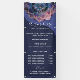 Boho Nebula Bloom Mandala Design Banner