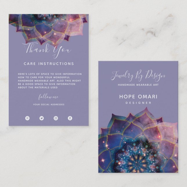 Boho Nebula Bloom | Mandala Design Business Card (Front/Back)