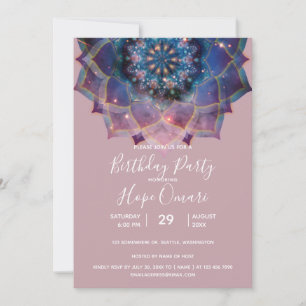 Boho Nebula Bloom   Mandala Design Invitation