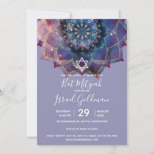 Boho Nebula Bloom   Mandala Design Invitation