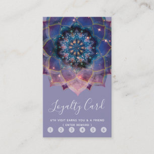 Boho Nebula Bloom Mandala Design Loyalty Card
