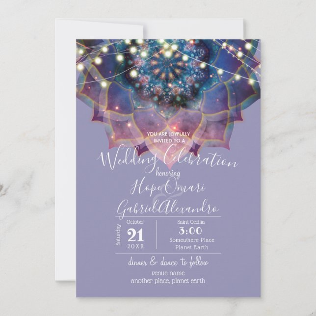 Boho Nebula Mandala Invitation (Front)
