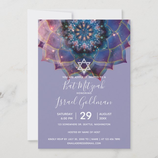 Boho Nebula Mandala  Invitation (Front)