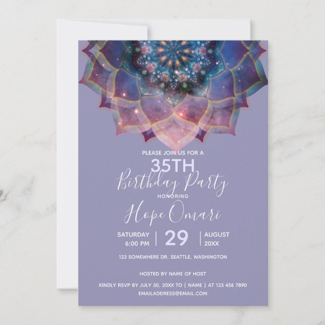Boho Nebula Mandala Invitation (Front)