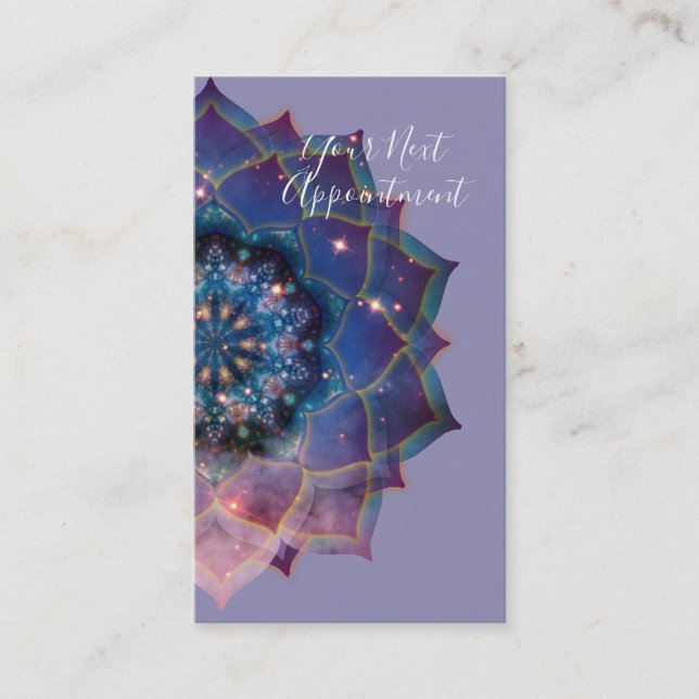 Boho Nebula Mandala, Mystical Appointment Card (Front)