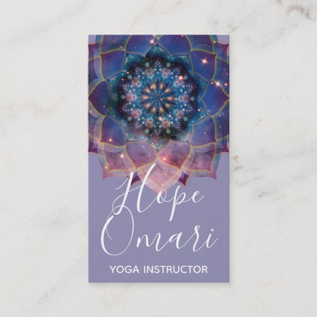 Boho Nebula Mandala, Mystical Business Card (Front)