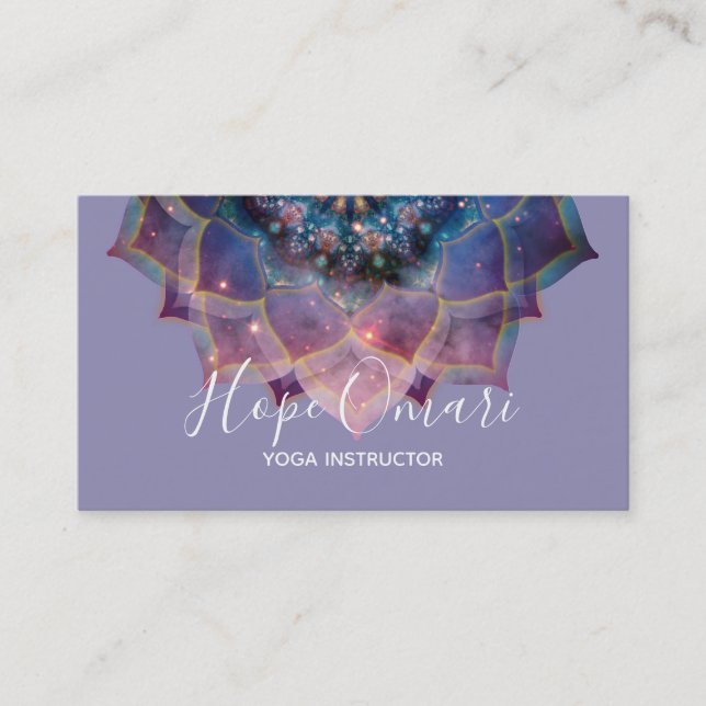 Boho Nebula Mandala, Mystical Business Card (Front)