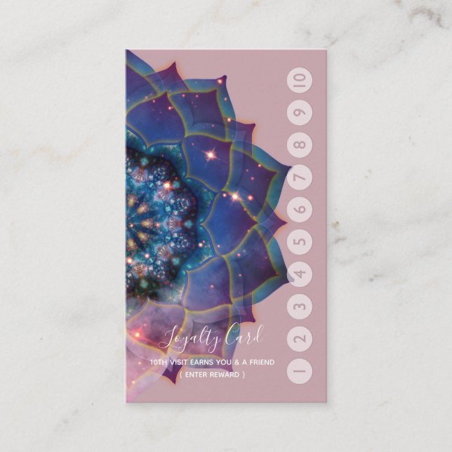 Boho Nebula Mandala, Mystical Business Card (Front)