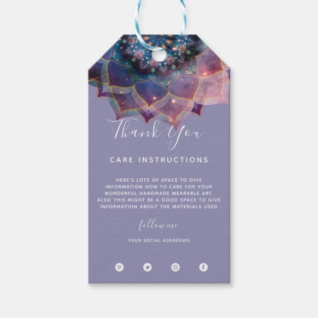 Boho Nebula Mandala, Mystical Gift Tags (Front)