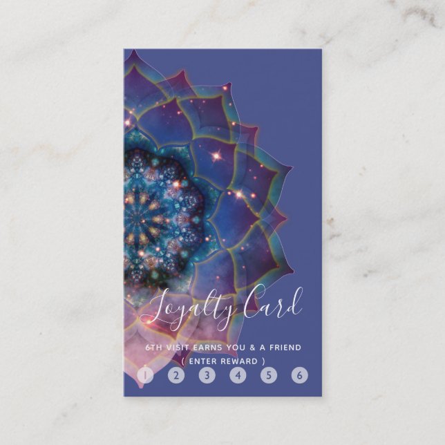 Boho Nebula Mandala, Mystical Loyalty Card (Front)