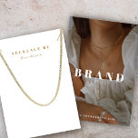 Boho Necklace Display Photo Card<br><div class="desc">Modern minimalist white design for your personalized Necklace Photo Display Card. Customize it for yourself!</div>