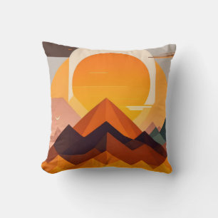 BOHO NEO GEO SUNSET THROW PILLOW