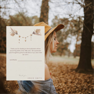 Boho Neutral Baby Shower Thank You Card