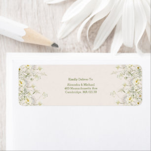 Boho Neutral Blanc Aquarelle Fleur sauvage Mariage