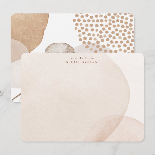 Boho Neutral Bohemian Beige Tonal Personalized Card (Front/Back)