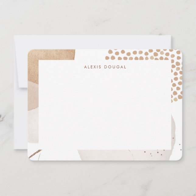 Boho Neutral Bohemian Beige Tonal Personalized Not Card (Front)