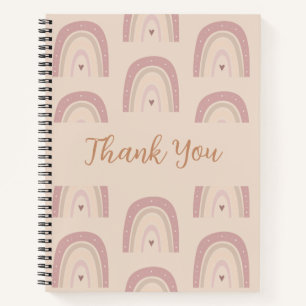 Boho Neutral Bold Notebook Journal thank you