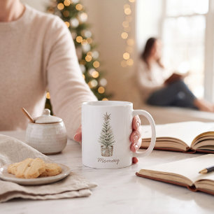 Boho Neutral Christmas Tree Mommy Mug