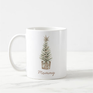Boho Neutral Christmas Tree Mommy Mug