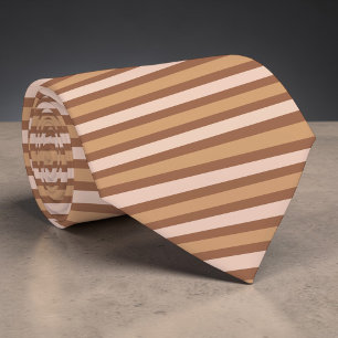 Boho Neutral Coloured Stripes Necktie
