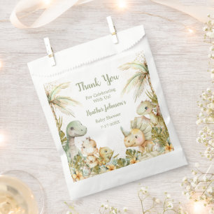 Boho Neutral Dinosaur Baby Shower Favour Bag