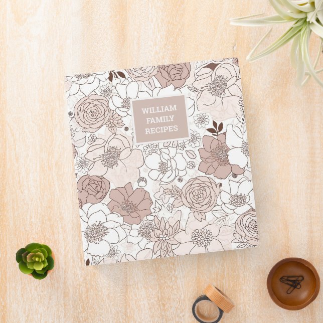 Boho Neutral Floral Pattern Binder (In Situ)