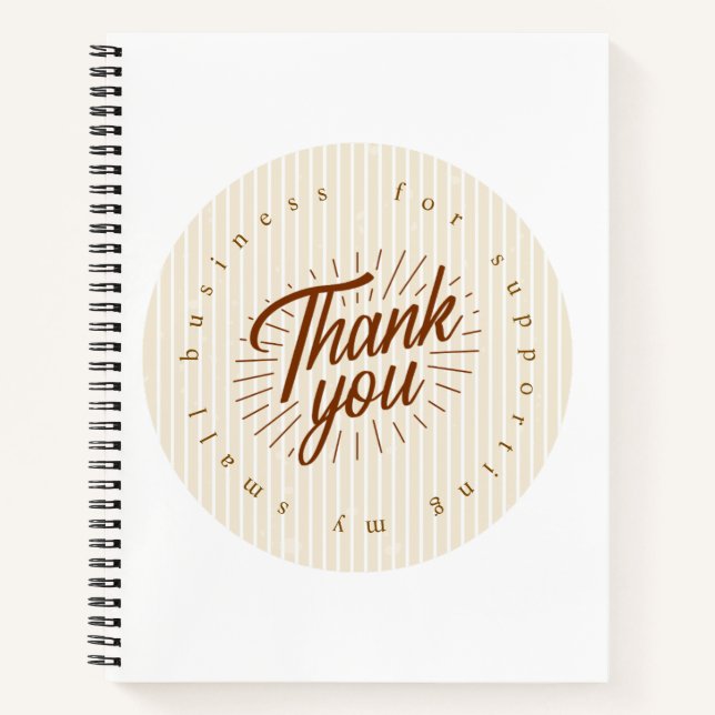 Boho Neutral	Funny Notebook Journal | thank you  (Front)