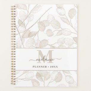 Boho Neutral Lunaria Nom personnalisé Initial