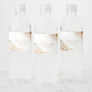 Boho Neutral Pumpkin Baby Shower Water Bottle Label