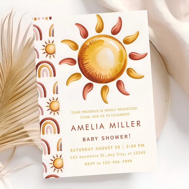 Boho Neutral Rainbow Baby Shower Invitation (Creator Uploaded)
