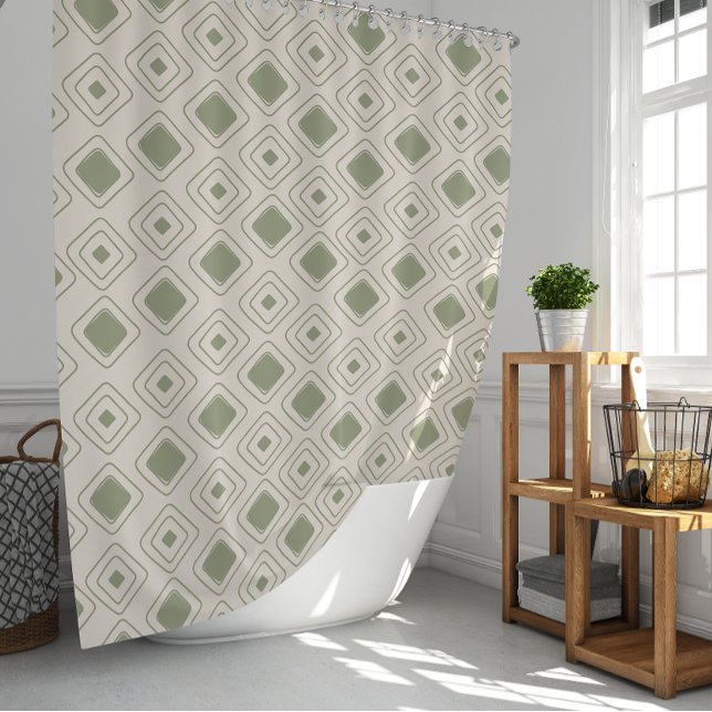 Boho Neutral Sage Tribal Geometric Aztec Pattern (Boho Neutral Sage Tribal Geometric Aztec Pattern Shower Curtain)