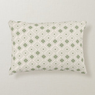 Boho Neutral Sage Tribal Geometric Aztec Pattern Accent Pillow