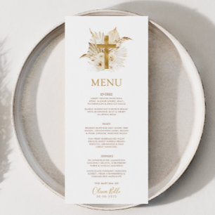 Boho Neutral séché Palm Baptême Christening Menu