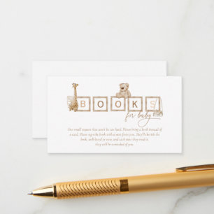 Boho Neutral Wood Block Letters Books For Baby Enclosure Card
