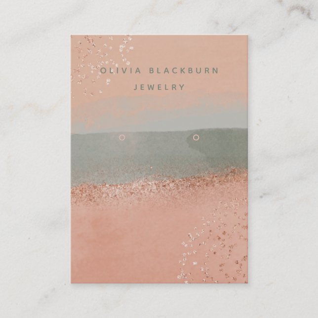 Boho neutre et or Rose| Carte d'affichage d'acquis (Devant)