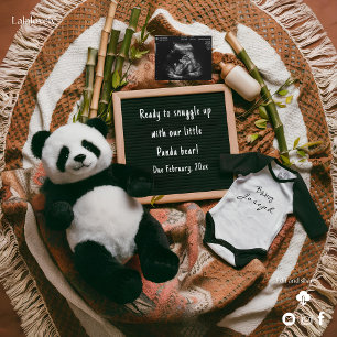 Boho neutre Grossesse Faire-part Cute Panda