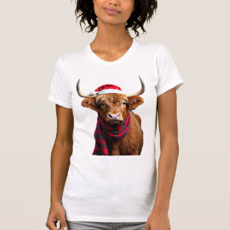 Boho Noël T-Shirt Vache des Highlands de Noël (1)