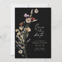 Boho Noir Enregistrer La Carte Plat Date
