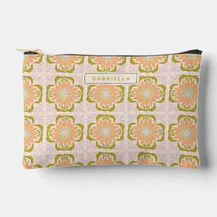 Boho Nouveau Tile Lavender Bridesmaid Personalized Accessory Pouch