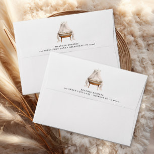 Boho Nursery Bassinet Return Addressed Envelope