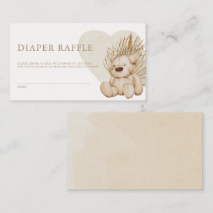 Boho Nursery Chic Baby Shower Diaper Raffle Enclos Enclosure Card