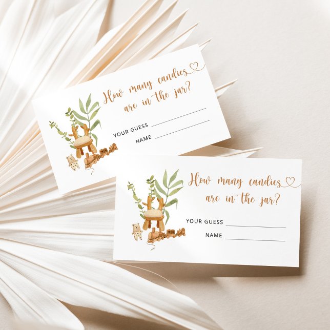 Boho nursery combien de bonbons carte de boîtier (Créateur téléchargé)