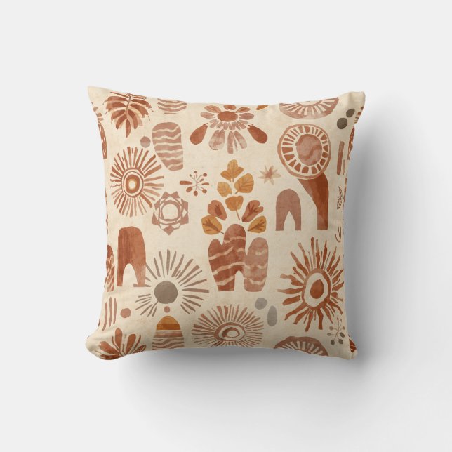 Boho Nursery Decor | Modern Home Decor | Neutral  Throw Pillow (Front)