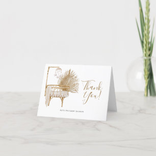 Boho Nursery Gender Neutral Baby Shower Thank You Card